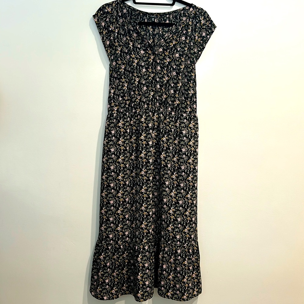 JCrew Mercantile Floral Midi Length Dress - Size Tall Medium